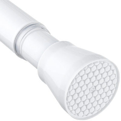 White Tension Curtain Rod For Windows 28 To 48 Inch, Adjustable Expandable Pressure Spring Curtain Rod No Drilling, 7/8" Curtain Rod For Bedroom Doorway Closet Door