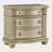 Silver Finish European Design 1Pc Nightstand W Top Traditional Bedroom Furniture