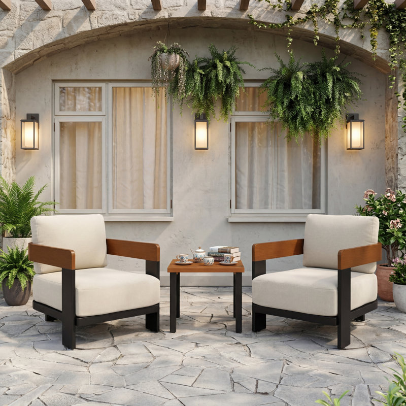 Outdoor 2 - Person Seating Set With Cushions