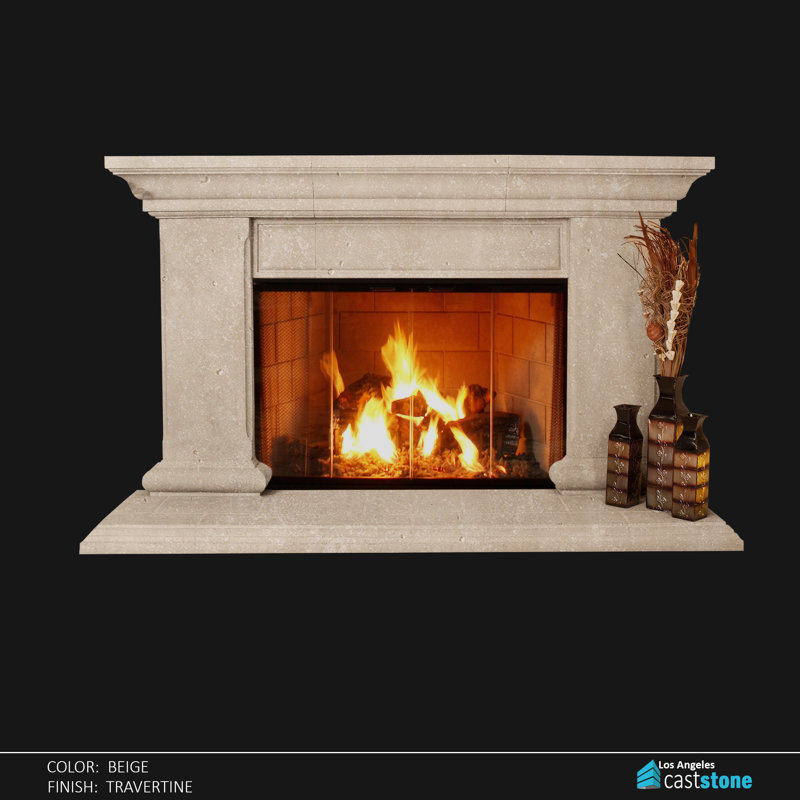 Grand Marnes Fireplace Surround, Beige Travertine