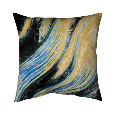 Wavy wave - 18"x18" Throw pillow cover - Poly twill - Print on demand