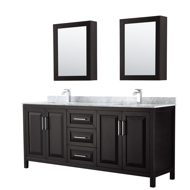 Daria 80'' W Double Vanity, Dark Espresso, Polished Chrome