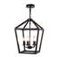 Plafonnier industriel noir 5, lanterne avec cage ouverte rustique, hauteur réglable, base E12, pour la cuisine, la salle à manger, le vestibule, le fer, la rouille, style, douilles d'ampoules suspendues, îlot de cuisine, salle à manger,