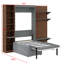 Lit escamotable avec armoire de rangement et façade de canapé doté d'étagères ouvertes et d'un port USB pour les studios et les chambres d'amis-1858721866