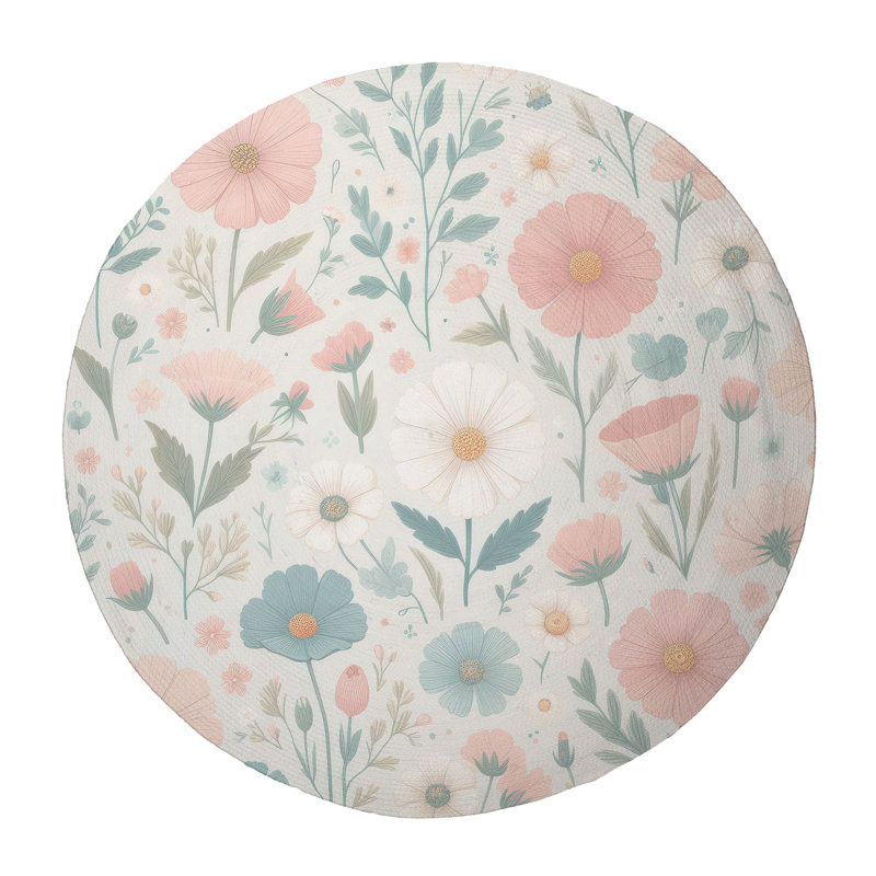Tapis tressé Petal Dreamscape, Rond 5 pi
