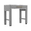 Table de salle à manger à hauteur de comptoir grise 5 pièces - comptoir en faux marbre, tiroir de rangement, 4 tabourets en tissu pour salle à manger rectangulaire et pratique-675992326