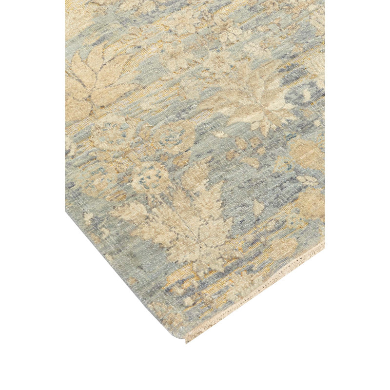 Hand Knotted Wool Floral Area Rug, Rectangle 10' x 14'