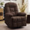 Fauteuil inclinable, petit fauteuil inclinable pour petit espace, fauteuil inclinable pivotant à 360 ° pour le salon, fauteuil inclinable manuel avec poches latérales