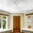Eustaquia 1-Light Indoor Brushed Nickel Round Flush Mount with Clear Ribbed Glass