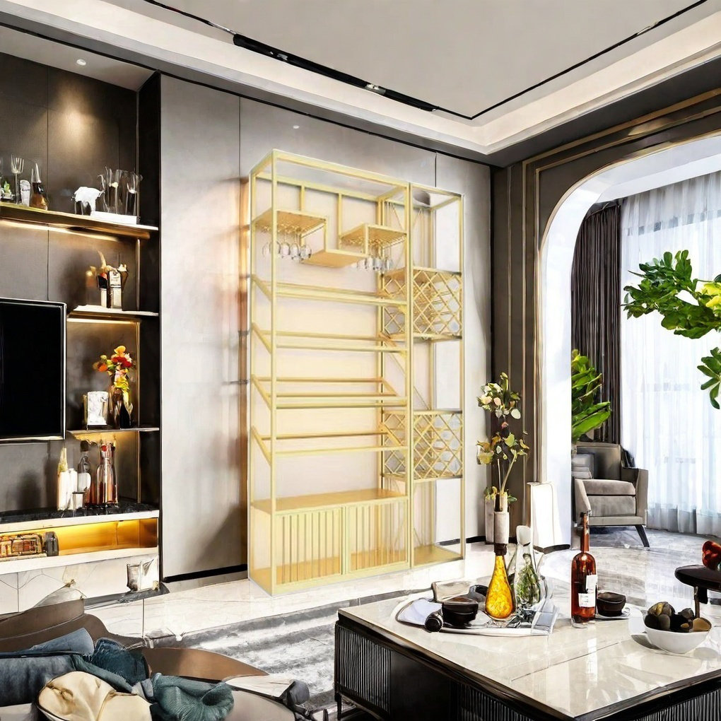 L Wall-hanging Wine Rhythm Dining Room Living Room Floor Wine Rack ...