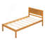 Structure de lit plateforme avec tête de lit, support à lattes de bois, aucun sommier requis, simple, chêne-2120827460-2120827471