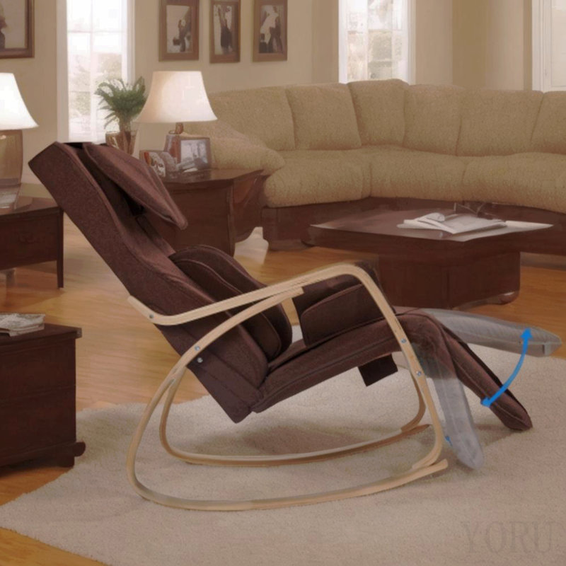 Fonction de massage complet - pression d'air - fauteuil berçant relax confortable, fauteuil relax avec fauteuil en coton brun