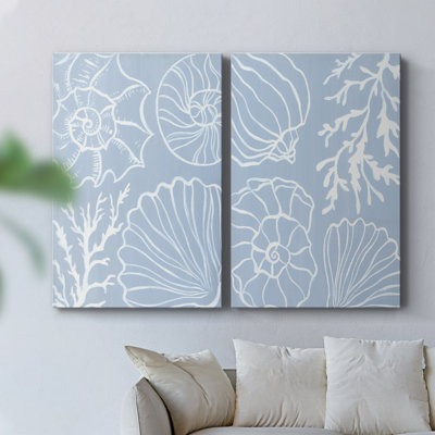 Shell Silhouettes I-Premium Gallery Wrapped Canvas -Ready to Hang