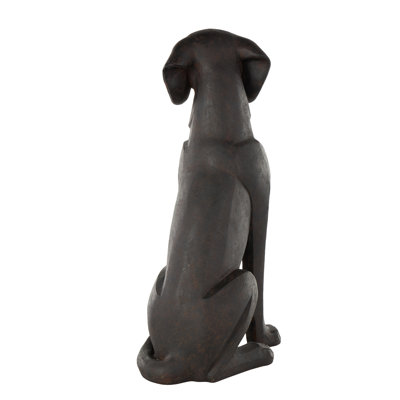 Cole And Grey Resin Sitting Dog Decorative Sculpture With Copper Shadings