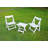 Foldable Small Table And Chair Set With 2 Chairs And Rectangular Table  White