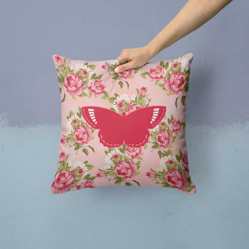  Coussin Butterfly Shabby Elegance, Rose