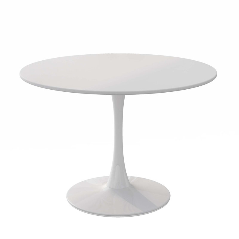 Chloey Round Conference Table Table Mid-century Dining Table Pedestal Dining Table End Table Leisure Coffee Table, White