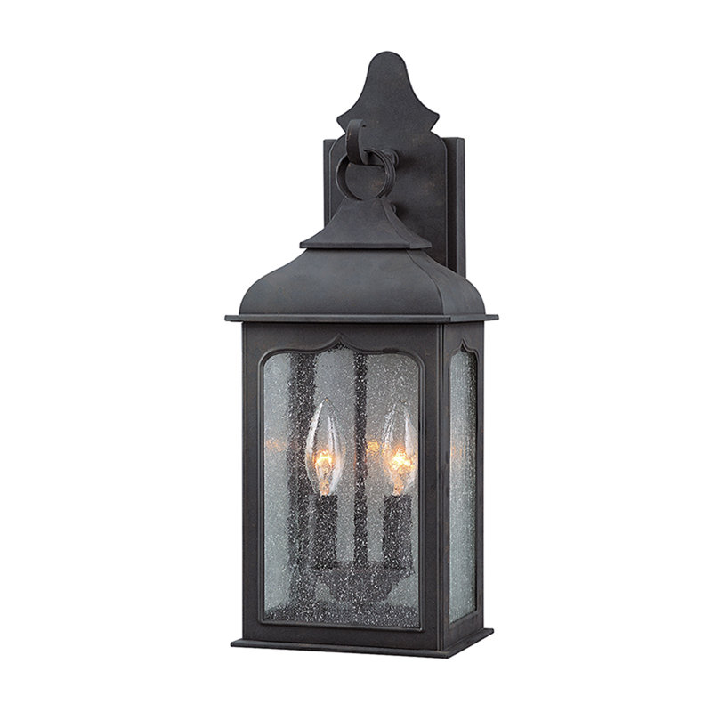 Lanterne murale d'extérieur en fer Henry Street Colonial, H 18,5 po x l 7,75 po, Verre transparent
