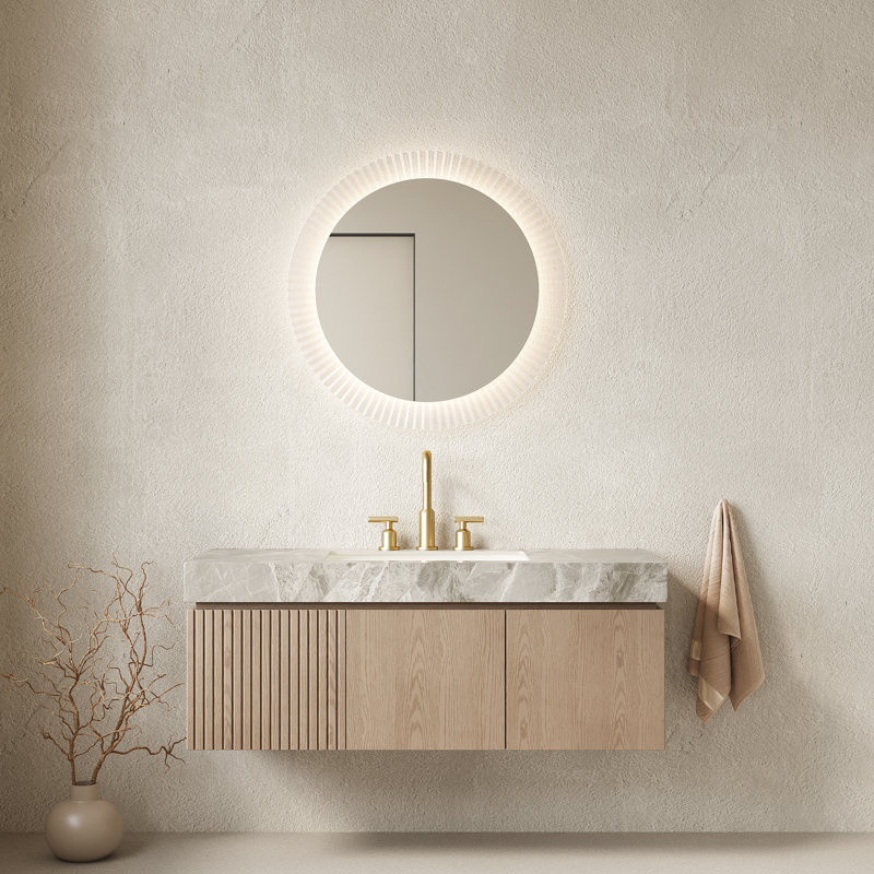 Meuble-lavabo de 48 po de style, comptoir en pierre frittée grise, lavabo en céramique, 3 trous de robinet, armoire en contreplaqué, ouverture de tiroir lisse flottante pré-assemblée, pierre, lavabo avec anti-rayures
