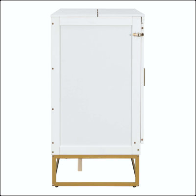 Grand lit escamotable Murphy avec portes en bois et pieds en métal