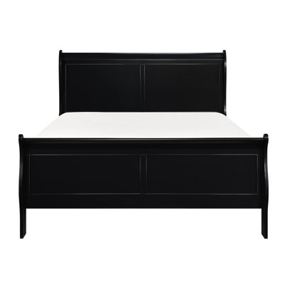 Full Size Bed In Black Traditional Style, Wood Bedroom Piece, Comes With Headboard, And Rails, Box Spring Required, Simple Assembly Needed Wooden For Bedroom,