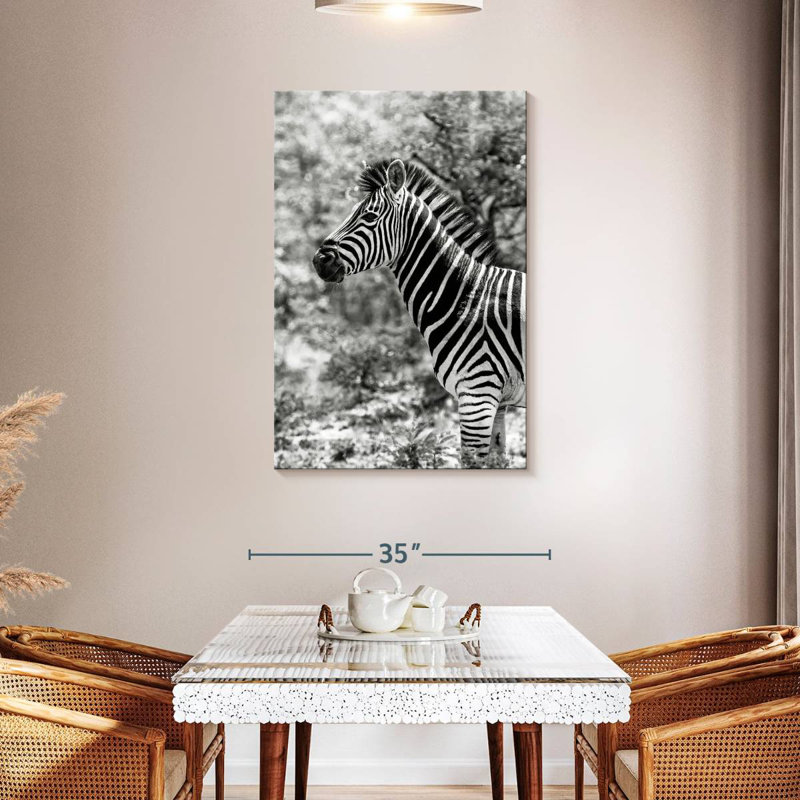 BW Portrait of Burchell's Zebra II, H 45 po x l 30 po