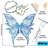 4Pcs Cute Flower Crown Fairy Costume Set, Star Wand Elf Ears Fairy Butterfly Wings Dress-Up, Gold Foil Sparkling Angel Wings-710501064