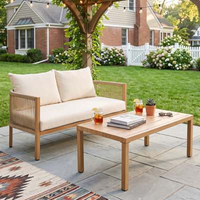 Outdoor Loveseat With Coffee Table