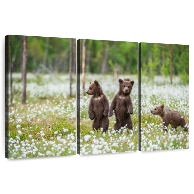 Brown Bear Cubs, 28" H x 45" W