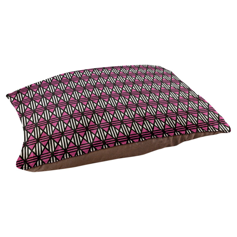 Coussin décoratif en losanges Byrge, Moyen (l 29,5 po x P 9,5 po x H 19,5 po), Noir / Rose