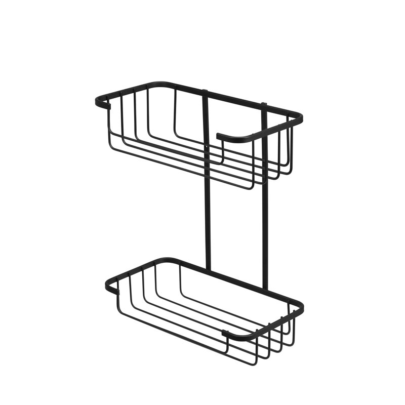 Steel Two Tier Matt Black Shower Caddy