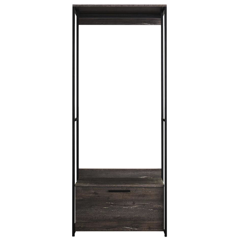 Walk-in en métal thermolaqué avec placard modulaire intérieur spacieux, construction, options de rangement en profondeur, eau et chaleur, tableau Stain Scratch E0
