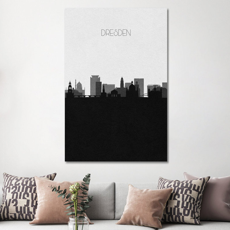 Dresden, Germany City Skyline by Ayse Deniz Akerman - Print on Canvas, Wrapped Canvas, 66.04 cm H x 45.72 cm W x 3.175 cm D