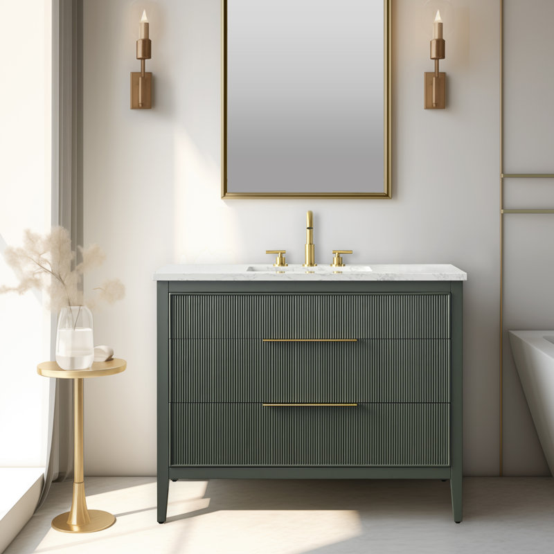 Emma 42" W Single Vanity, Vintage Green