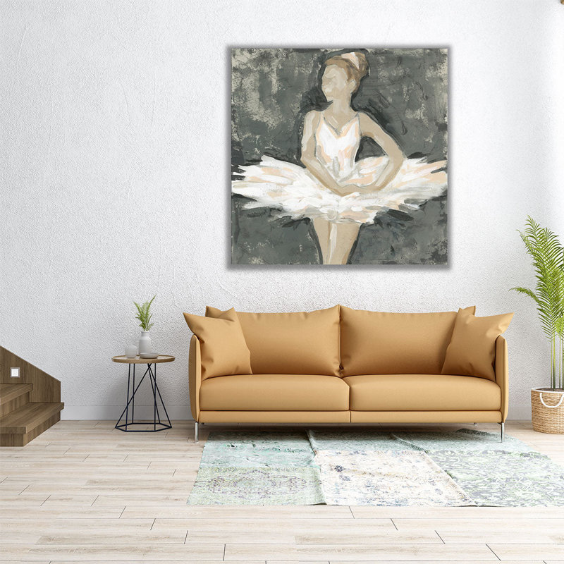 Ballerine Fresco I - reproduction d'art sur toile, H 16 po x l 16 po