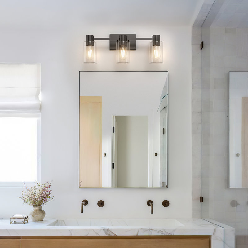 Éclairage pour meuble-lavabo Chaise, Noir mat, 3 lumières