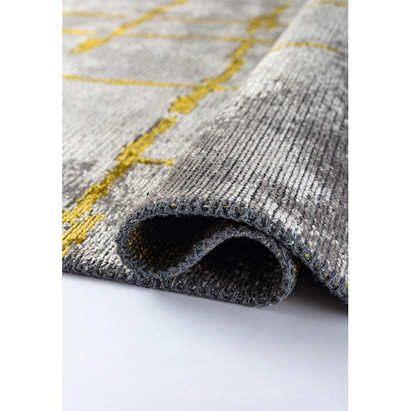 Bernan Abstract Hand Loom Indoor / Outdoor Area Rug, Rectangle 7'10" x 11'2"
