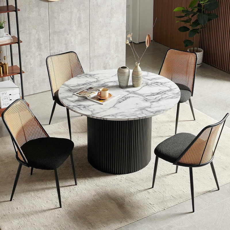 Danbury 5-piece Dining Set, Black, White