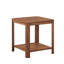 Ensemble de 2 tables de bout arrondies de coin avec table de chevet carrée de 22,1 po avec pieds à vagues verticales, table d'appoint Boho à 2 niveaux pour le salon, la chambre à coucher et le bureau personnel (noyer)-133446238