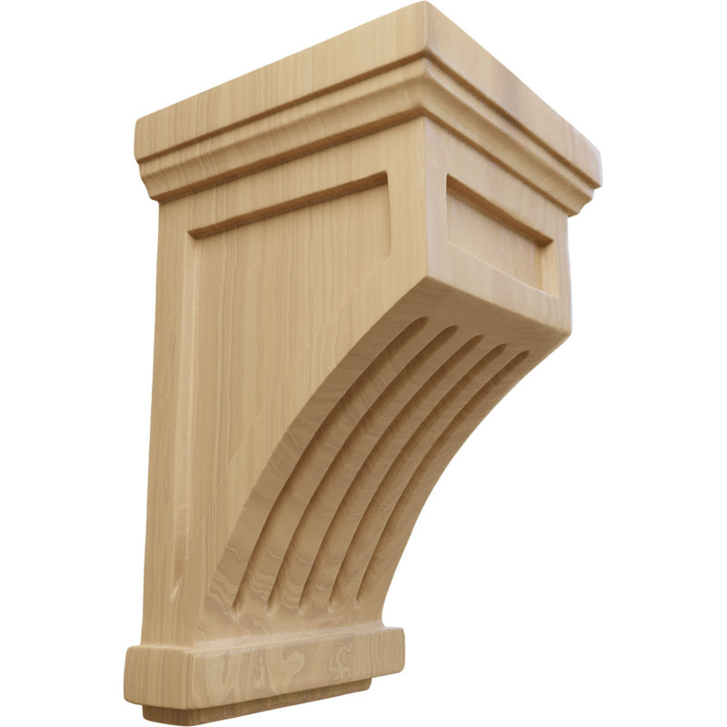 Support en bois / corbeau, Cerisier, L 4,25 po x H 7 po x P 4,25 po