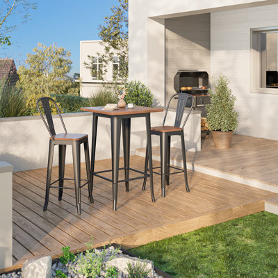 Jussuf 3-Piece Bar Table Set for 2