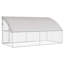  Dog Kennel With Storage Silver Galvanised Steel Outdoor Housing Shelter