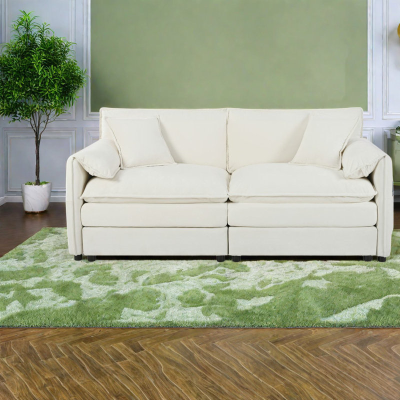 Canapé en chenille beige Ultimate Comfort, 2 places moderne pour le salon