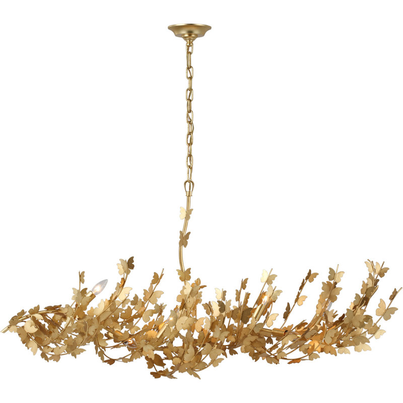Julie Neill Farfalle Large Linear Chandelier, Gild