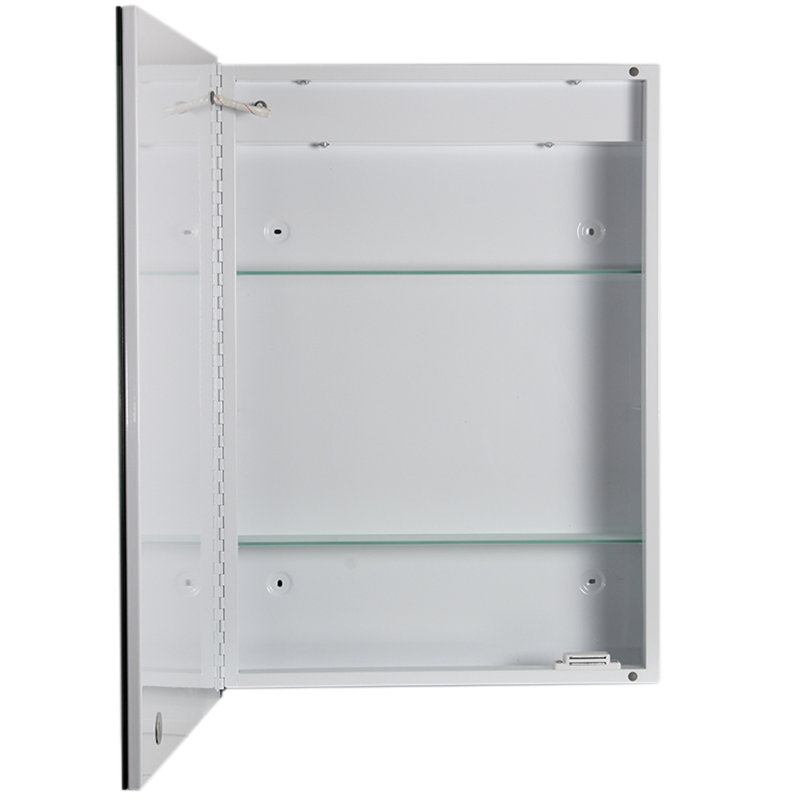 Adonica Surface LED Frameless Medicine Cabinet with Mirror and 2 Fixed Shelves, 70cm H x 50cm W x 14.5cm D