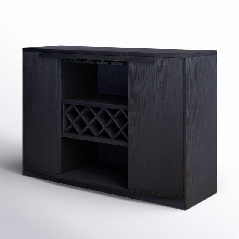 Bar avec rangement pour le vin Lipman, Noir