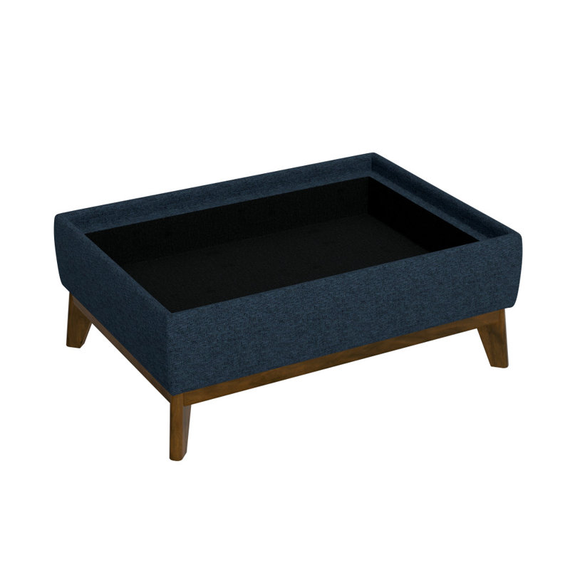 Auviana Mid-Century Modern Storage Ottoman with Reversible Tray Cushions