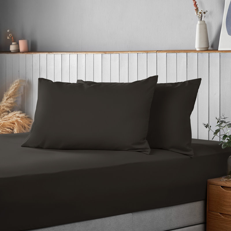 Silentnight Supersoft Plain Microfibre Housewife Pillowcase, Black