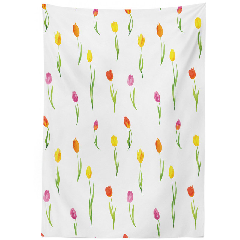 Flower Dining Room Kitchen Tablecloth, 90" L x 60" W