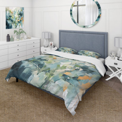 Blue Botanical Garden III - Abstract Botanicals Duvet Cover Set